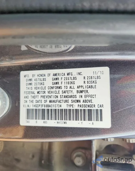 2011 Honda Accord Exl z USA, uszkodzony, nr VIN 1HGCP3F88BA010734